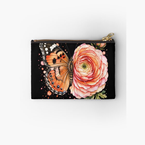 Item preview, Ranunculus Butterfly Watercolor Illustration designed and sold by ColorSplash123.