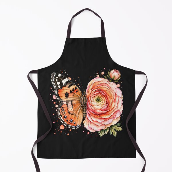 Item preview, Ranunculus Butterfly Watercolor Illustration designed and sold by ColorSplash123.