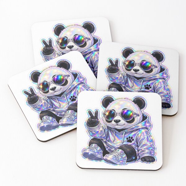 Item preview, Cool Holographic Panda Wearing  designed and sold by Snurly.