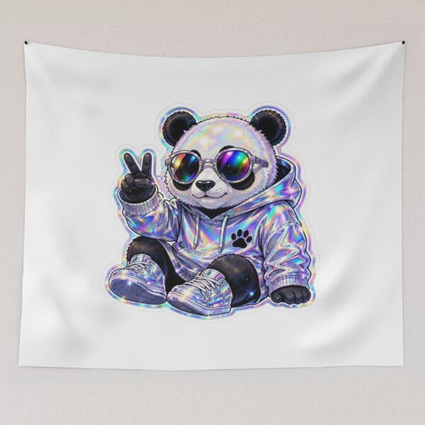 Item preview, Cool Holographic Panda Wearing  designed and sold by Snurly.