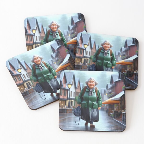 Item preview, Old Fart walking through the town wearing waterproofs in the rain designed and sold by Colin Bentham.