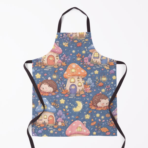Item preview, Kawaii Pastel Autumn Mushroom Village Night Pattern designed and sold by Thai Vibe Studio.
