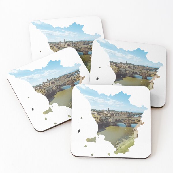 Item preview, Tuscany Map Ponte Vecchio Florence Bridge Silhouette designed and sold by Maroan93.