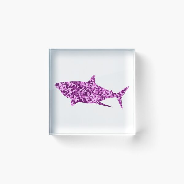 Item preview, Pink Mosaic Shark Silhouette Art designed and sold by DymondDesigns.