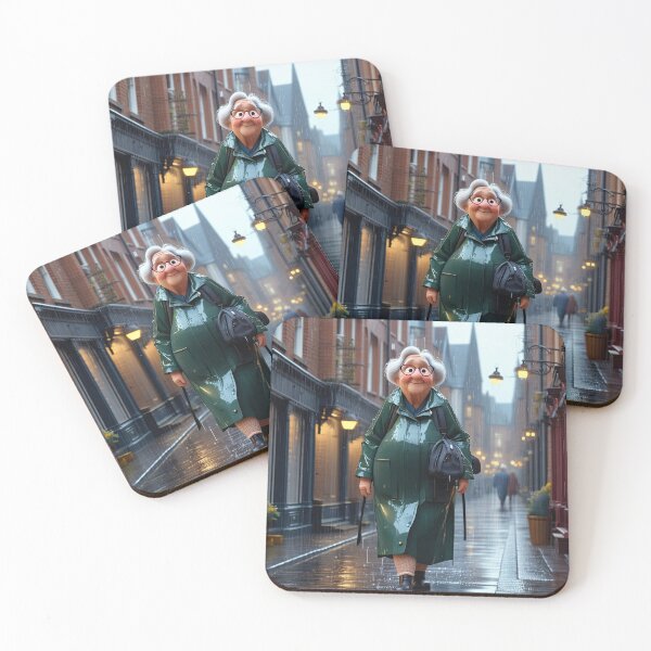 Item preview, Old Fart walking through the town wearing waterproofs in the rain designed and sold by Colin Bentham.