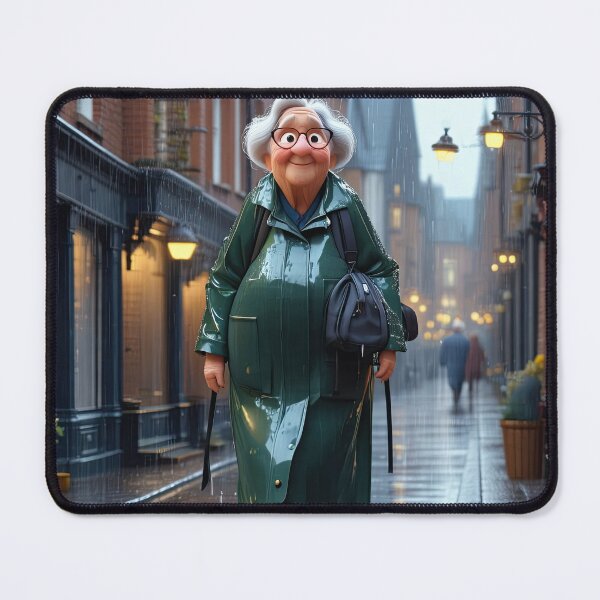 Item preview, Old Fart walking through the town wearing waterproofs in the rain designed and sold by Colin Bentham.