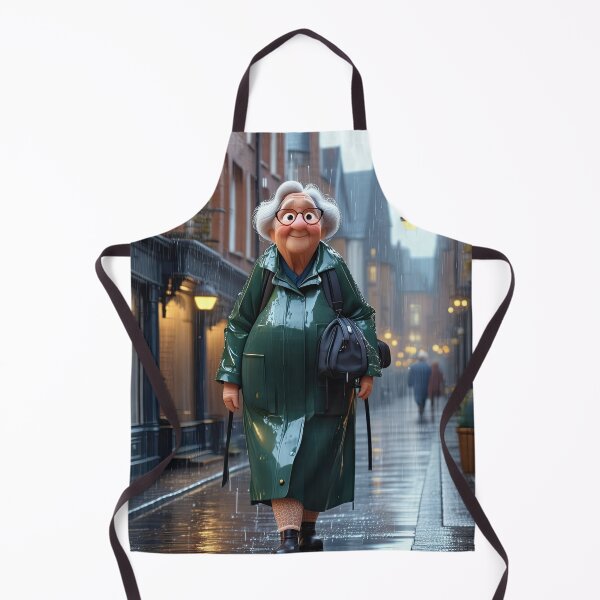 Item preview, Old Fart walking through the town wearing waterproofs in the rain designed and sold by Colin Bentham.