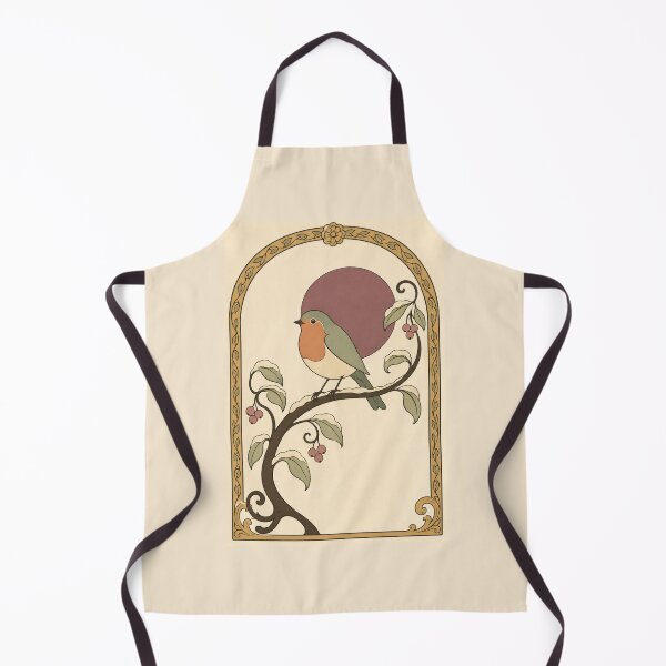 Item preview, Art Nouveau Robin — Vintage Botanical Christmas Art designed and sold by Planthem.