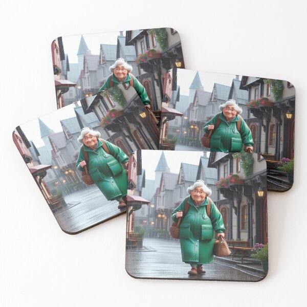 Item preview, Old Fart walking through the town wearing waterproofs in the rain designed and sold by Colin Bentham.