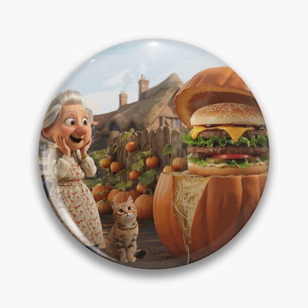 Item preview, Grandma’s Giant Pumpkin Burger – Autumn Village Surprise designed and sold by AubinDelcourt.