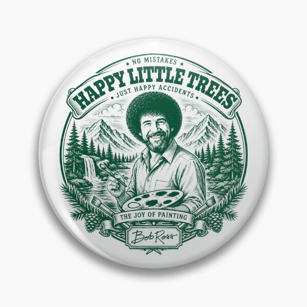 Item preview, Happy Little Trees Vintage Bob Ross Engraving Nature Art designed and sold by karamram.