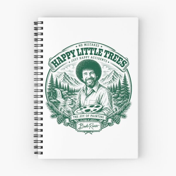 Item preview, Happy Little Trees Vintage Bob Ross Engraving Nature Art designed and sold by karamram.