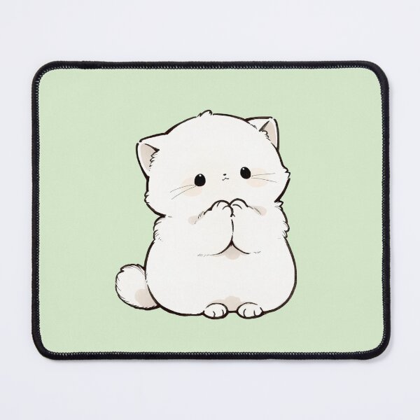 Item preview, Cute Shy Kawaii White Cat Illustration designed and sold by jianina-alondra.