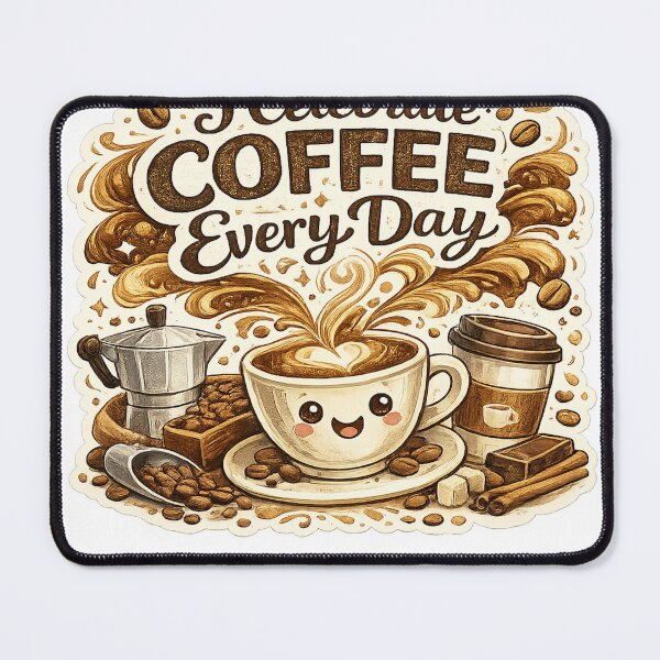 Item preview, Celebrate Coffee Every Day – Cute Coffee Lover and Latte Art designed and sold by Doodle Souq.