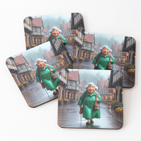 Item preview, Old Fart walking through the town wearing waterproofs in the rain designed and sold by Colin Bentham.