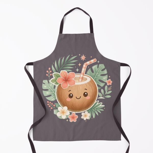 Item preview, Smiling Tropical Coconut – Pastel Kawaii Charm Thai Minimal Design designed and sold by CosmicQuietStudio.