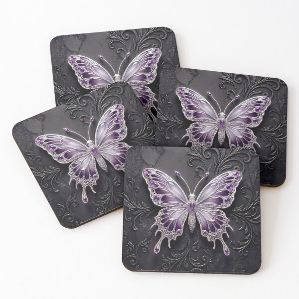 Item preview, Purple Butterfly Gothic Wall Art 3D designed and sold by LuisWorks.
