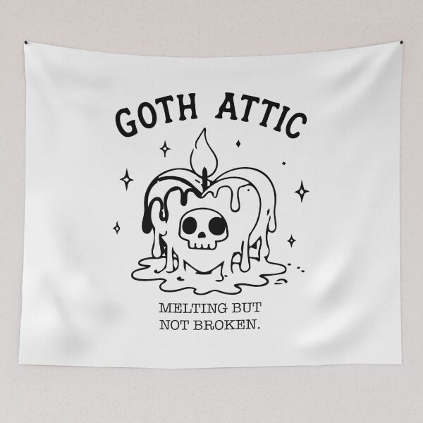 Item preview, Melting But Not Broken | Pastel Goth Melting Candle | Gothic Skull Art | Goth Attic designed and sold by gothattic.