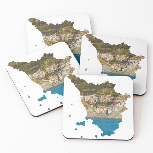 Item preview, Tuscany Map Manarola Cinque Terre Village Architecture Silhouette designed and sold by Maroan93.
