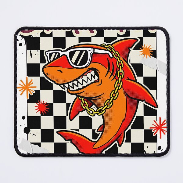 Item preview, Shark Mode Retro 90s Streetwear Animal Graphic Tee designed and sold by KIDEnia.