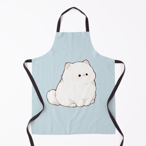 Item preview, Cute Fluffy White Kawaii Cat Art designed and sold by jianina-alondra.