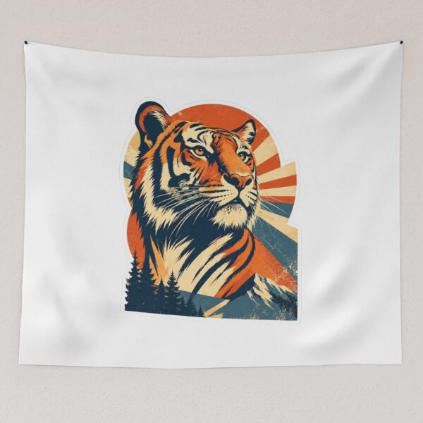 Item preview, Retro Tiger Mountain Nature designed and sold by Snurly.