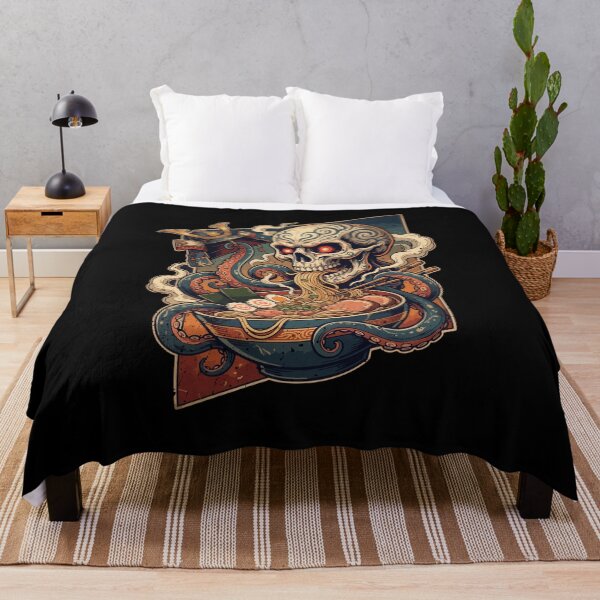 Item preview, Ramen Kraken Samurai Skull Noodle Warrior designed and sold by crouchingpixel.