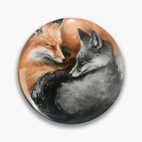 Item preview, Yin Yang Sleeping Foxes | Red & Silver Fox Harmony Wildlife Illustration designed and sold by KAM-KAM-STORE.