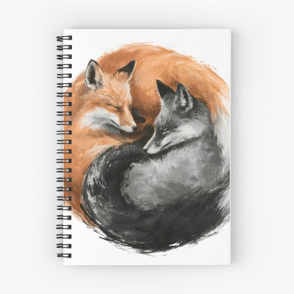 Item preview, Yin Yang Sleeping Foxes | Red & Silver Fox Harmony Wildlife Illustration designed and sold by KAM-KAM-STORE.