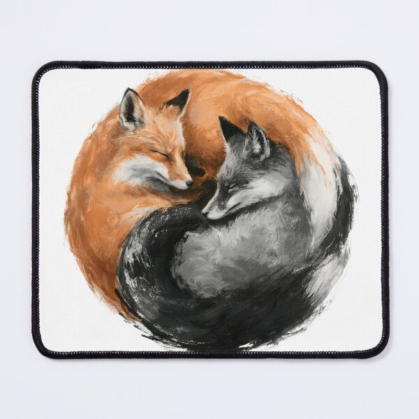 Item preview, Yin Yang Sleeping Foxes | Red & Silver Fox Harmony Wildlife Illustration designed and sold by KAM-KAM-STORE.