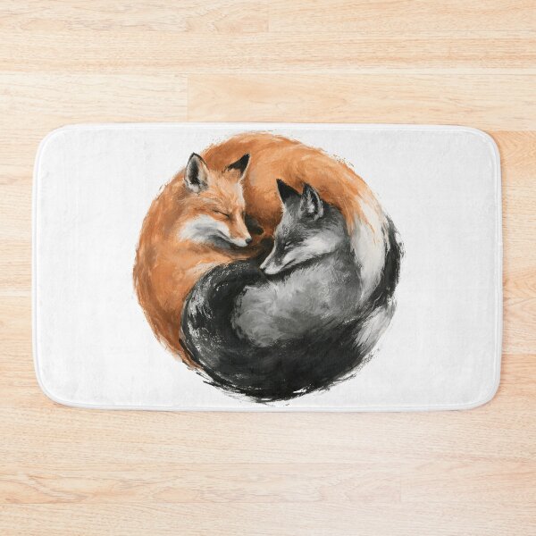 Item preview, Yin Yang Sleeping Foxes | Red & Silver Fox Harmony Wildlife Illustration designed and sold by KAM-KAM-STORE.