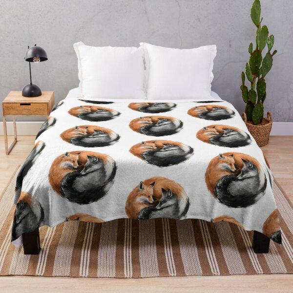 Item preview, Yin Yang Sleeping Foxes | Red & Silver Fox Harmony Wildlife Illustration designed and sold by KAM-KAM-STORE.