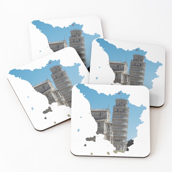 Item preview, Tuscany Map Leaning Tower of Pisa Close Up Architecture Silhouette designed and sold by Maroan93.