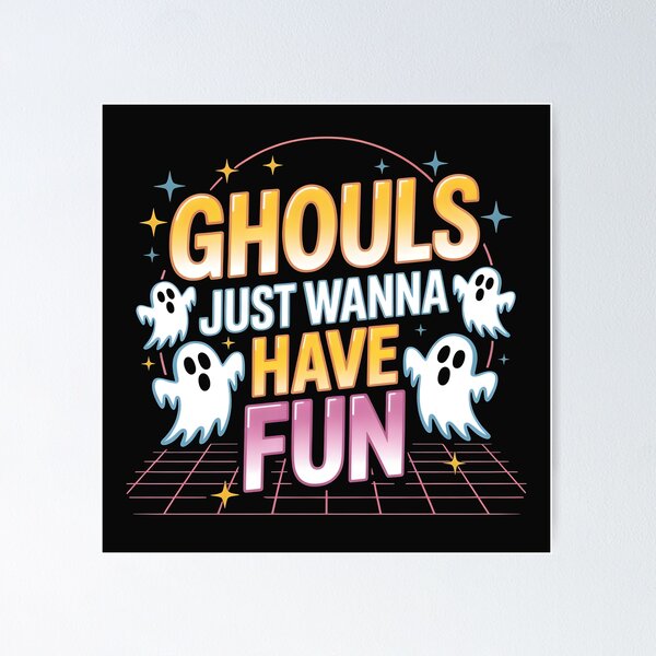 Item preview, Ghouls Just Wanna Have Fun – Retro Halloween Ghost Design designed and sold by Jollys-ArtShop.