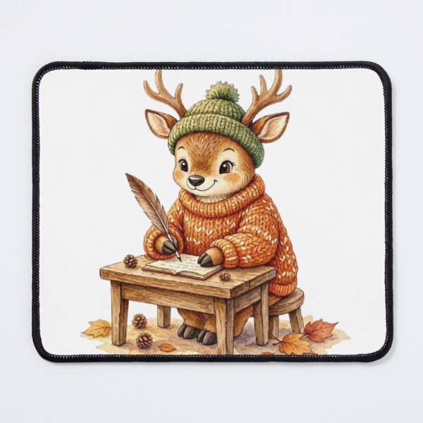 Item preview, Cozy Woodland Deer Writing Letters | Cute Autumn Animal Illustration designed and sold by vigzhifushions.