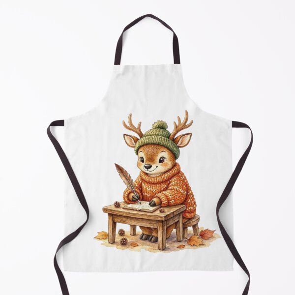 Item preview, Cozy Woodland Deer Writing Letters | Cute Autumn Animal Illustration designed and sold by vigzhifushions.