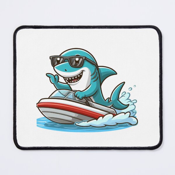 Item preview, Funny Shark Driving a Speedboat | Cool Cartoon Ocean Summer Design designed and sold by Awarrie.