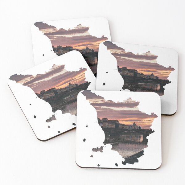 Item preview, Tuscany Map Florence Arno River Sunset Bridge Silhouette designed and sold by Maroan93.