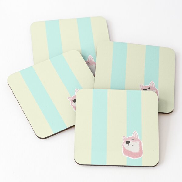 Item preview, Thick stripe (light yellow, light blue) with Shiba Inu designed and sold by ShibaCruise-On.