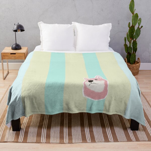Item preview, Thick stripe (light yellow, light blue) with Shiba Inu designed and sold by ShibaCruise-On.