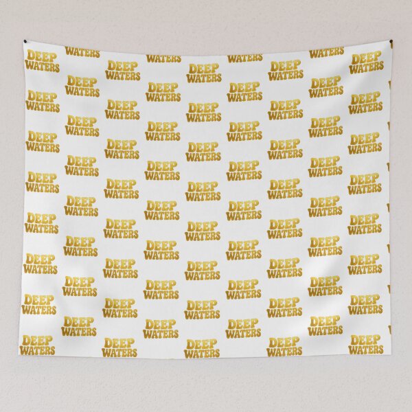 Item preview, Deep Waters Retro Gold Groovy Typography Design designed and sold by MWSailingClub.