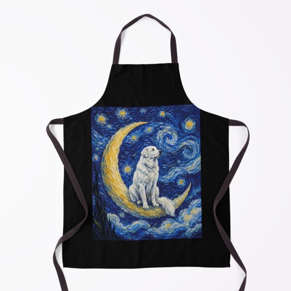 Item preview, Funny Akbash Starry Night Painting Cute Moon Stars Mom Dad Kids designed and sold by FurryHavenPH.