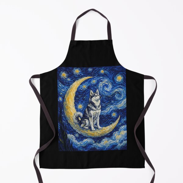 Item preview, Funny Alaskan Klee Kai Starry Night Painting Cute Moon Stars Mom Dad Kids designed and sold by FurryHavenPH.