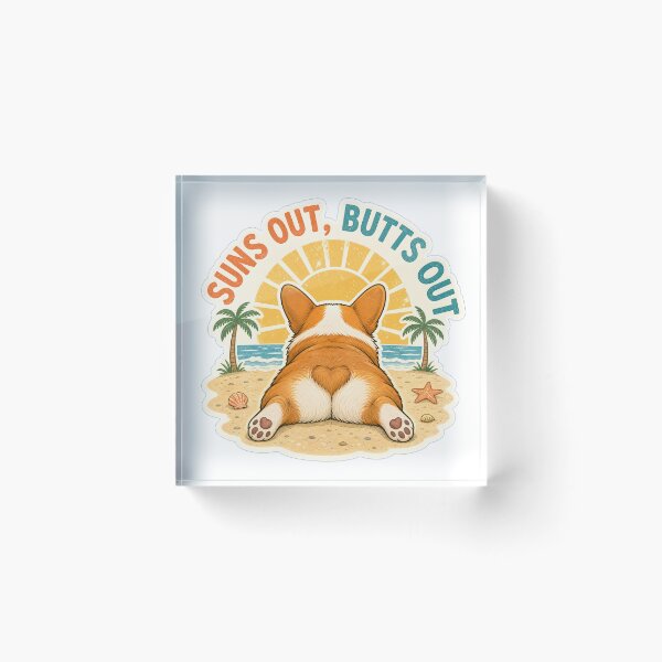 Item preview, Suns Out Butts Out Cute Corgi Beach designed and sold by Kaikab007.