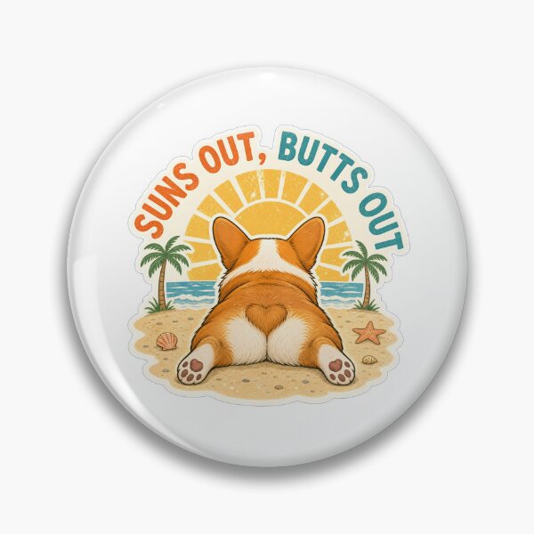 Item preview, Suns Out Butts Out Cute Corgi Beach designed and sold by Kaikab007.