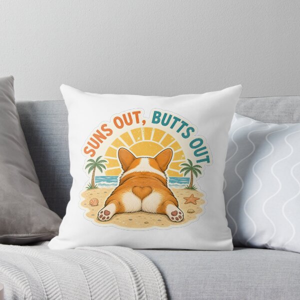 Item preview, Suns Out Butts Out Cute Corgi Beach designed and sold by Kaikab007.