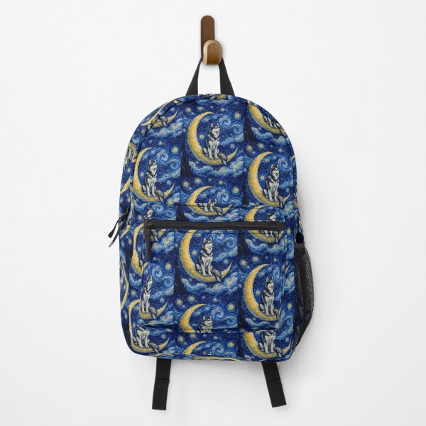 Item preview, Funny Alaskan Malamute Starry Night Painting Cute Moon Stars Mom Dad Kids designed and sold by FurryHavenPH.