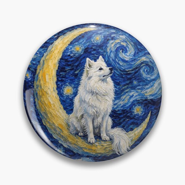 Item preview, Funny American Eskimo Starry Night Painting Cute Moon Stars Mom Dad Kids designed and sold by FurryHavenPH.