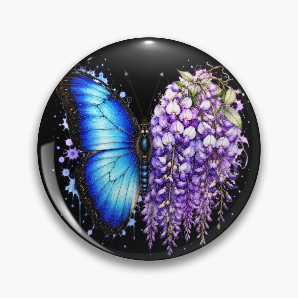 Item preview, Wisteria Butterfly Watercolor Illustration designed and sold by ColorSplash123.