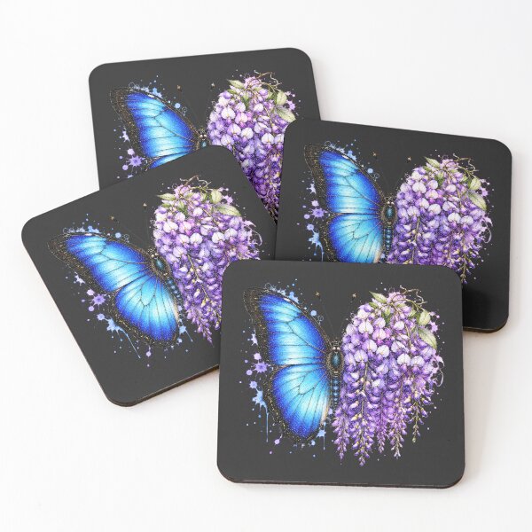 Item preview, Wisteria Butterfly Watercolor Illustration designed and sold by ColorSplash123.